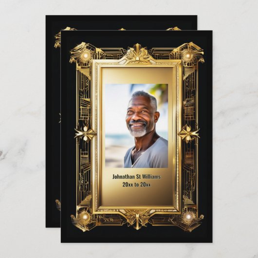 ヴィンテージ写真引退別れパーティーレトロ 招待状 (正面/裏面)