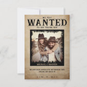 ヴィンテージ写真指名手配結婚ポスター サンキューカード (正面)