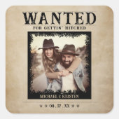 ヴィンテージ写真指名手配結婚ポスター スクエアシール (正面)