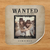 ヴィンテージ写真指名手配結婚ポスター スクエアシール