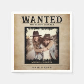 ヴィンテージ写真指名手配結婚ポスター スタンダードカクテルナプキン (正面)