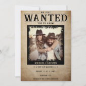 ヴィンテージ写真指名手配結婚ポスター 招待状 (正面)