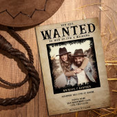 ヴィンテージ写真指名手配結婚ポスター 招待状