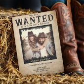 ヴィンテージ写真指名手配結婚ポスター 招待状