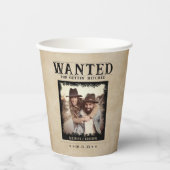ヴィンテージ写真指名手配結婚ポスター 紙コップ (正面)