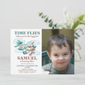 ヴィンテージ写真誕生日パーティータイムフライ 招待状 (スタンド正面)