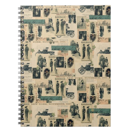 ヴィンテージ写真19世紀コラージュ ノートブック (正面)