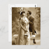 ヴィンテージ写真2人の恋人 ポストカード (正面/裏面)