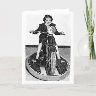 ヴィンテージ写真 – サイクル中の少女 カード