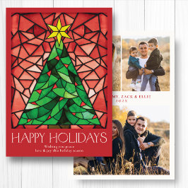 ヴィンテージ写真 ツリー スター 赤 シーズンカード