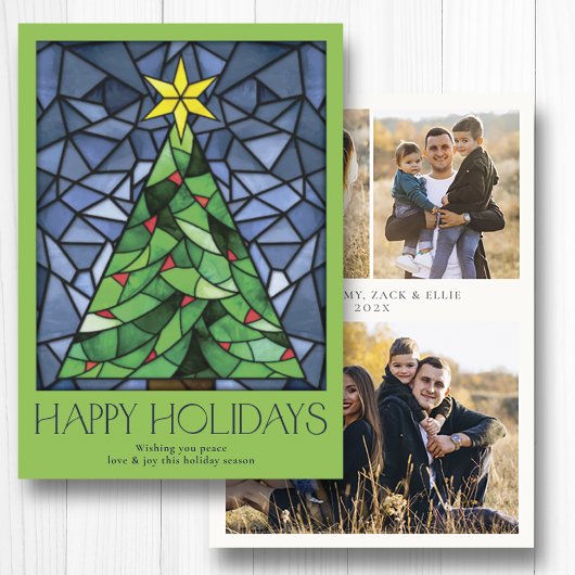 ヴィンテージ写真 ハッピーホリデー スター シーズンカード