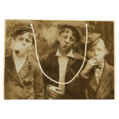 ヴィンテージ写真：喫煙葉巻sepia ラージペーパーバッグ (裏面)