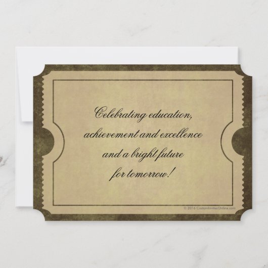 ヴィンテージ写真 大学卒業式チケット招待状 招待状 (裏面)