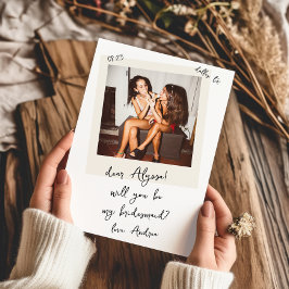 ヴィンテージ写真 手書きのブライズメイド提案 招待状