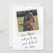 ヴィンテージ写真 手書きのベストメイドプロポーズ 招待状 (正面)