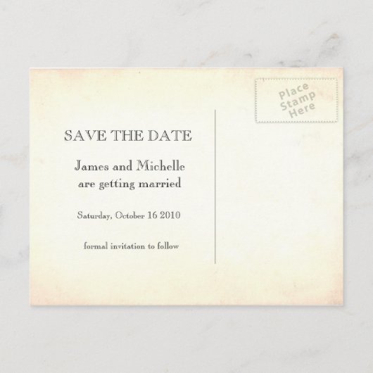 ヴィンテージ写真：日付はがきを保存 案内ポストカード (裏面)