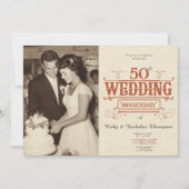 ヴィンテージ写真 50周年結婚記念パーティー招待状 招待状 (正面)