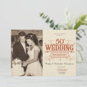 ヴィンテージ写真 50周年結婚記念パーティー招待状 招待状 (スタンド正面)