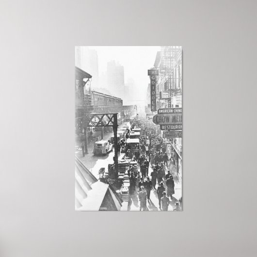 ヴィンテージ写真：6th Avenue NYC (1940) キャンバスプリント (正面)