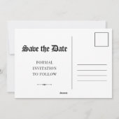 ヴィンテージ写真Save the Date 結婚's Newspaper シーズンカード (裏面)