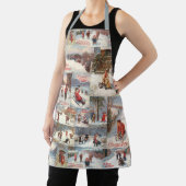 ヴィンテージ冬おもしろいクリスマスコラージュ エプロン (インサイチュ)