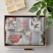 ヴィンテージ冬おもしろいクリスマスコラージュ 薄葉紙 (ギフト)