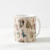 ヴィンテージ冬のおもしろい雪のシーン コーヒーマグカップ (正面右)