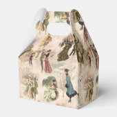 ヴィンテージ冬のおもしろい雪のシーン フェイバーボックス (裏面サイド)