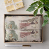 ヴィンテージ冬のおもしろい雪のシーン 薄葉紙 (ギフト)