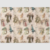 ヴィンテージ冬のおもしろい雪のシーン 薄葉紙 (正面)