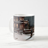 ヴィンテージ冬のクリスマスイブ（月明かり） コーヒーマグカップ (正面左)