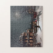 ヴィンテージ冬のクリスマスイブ(月明かり) ジグソーパズル (縦)