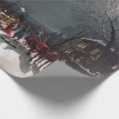 ヴィンテージ冬のクリスマスイブ（月明かり） ラッピングペーパー (角)