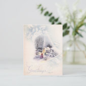 ヴィンテージ冬のクリスマスチャーチベルグリーティング シーズンカード (スタンド正面)