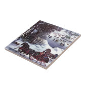 ヴィンテージ冬のシーンのクリスマスプレゼント タイル (側面)