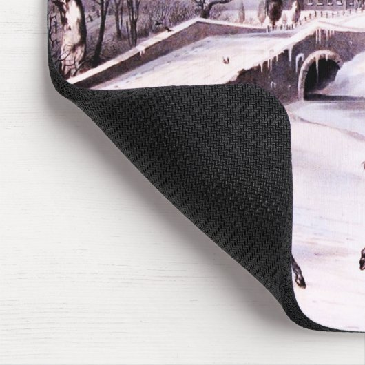 ヴィンテージ冬のシーンのクリスマスプレゼント マウスパッド (コーナー)