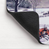 ヴィンテージ冬のシーンのクリスマスプレゼント マウスパッド (コーナー)