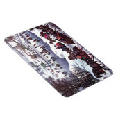 ヴィンテージ冬のシーンのクリスマスプレゼント マグネット (右側)