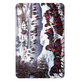 ヴィンテージ冬のシーンのクリスマスプレゼント マグネット