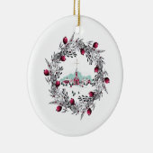 ヴィンテージ冬のシーンレッドチャーチアンドリース セラミックオーナメント (右)