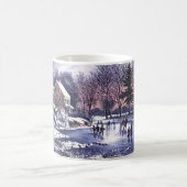 ヴィンテージ冬のシーン。クリスマスギフトマグカップ コーヒーマグカップ (中央)