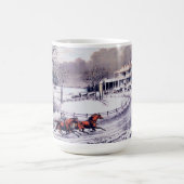 ヴィンテージ冬のシーン。クリスマスギフトマグカップ コーヒーマグカップ (中央)