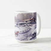 ヴィンテージ冬のシーン。クリスマスギフトマグカップ コーヒーマグカップ (正面右)