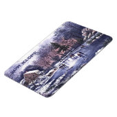 ヴィンテージ冬のシーン。クリスマスプレゼント磁石 マグネット (左側)