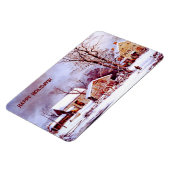 ヴィンテージ冬のシーン。クリスマスプレゼント磁石 マグネット (左側)