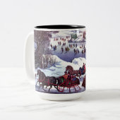 ヴィンテージ冬のシーン。クリスマスプレゼント マグカップ (正面左)