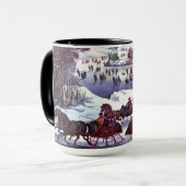 ヴィンテージ冬のシーン。クリスマスプレゼント マグカップ (正面左)
