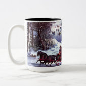 ヴィンテージ冬のシーン。クリスマスプレゼント マグカップ (左)