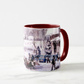ヴィンテージ冬のシーン。ファインアートクリスマスプレゼント マグカップ (正面右)