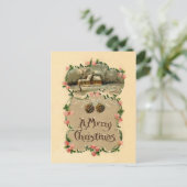 ヴィンテージ冬のシーン(フローラ付き縁ど) ポストカード (スタンド正面)